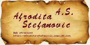 Afrodita Stefanović vizit kartica